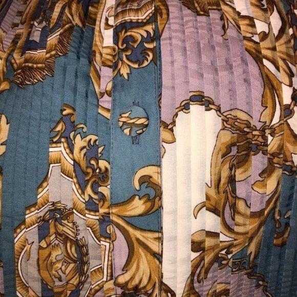 Diane Freis Original Georgette Dress Womens Braid Work Pleated Scarf Vintage - Picture 14 of 16